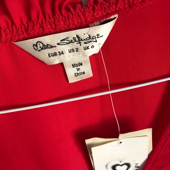 NWT red asymmetrical silk dress - Picture 6 of 6